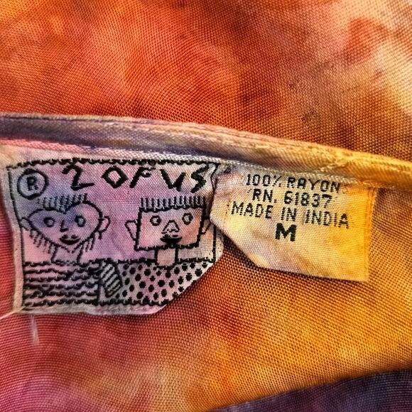 2 Of Us Tie Dye Button Up Shirt Beaded Flower Boho Hippie - Picture 14 of 14